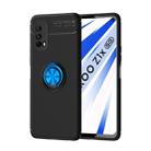 For VIVO IQOO Z1X Metal Ring Holder 360 Degree Rotating TPU Case(Black+Blue) - 1