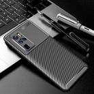 For vivo X50 Pro+ Carbon Fiber Texture Shockproof TPU Case(Black) - 1