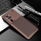 For vivo X50 Pro+ Carbon Fiber Texture Shockproof TPU Case(Brown) - 1