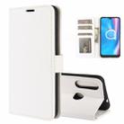 For Alcatel 1SE  2020 R64 Texture Single Horizontal Flip Protective Case with Holder & Card Slots & Wallet& Photo Frame(White) - 1