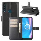 For Alcatel 1SE  2020 Litchi Texture Horizontal Flip Protective Case with Holder & Card Slots & Wallet(Black) - 1