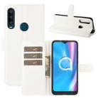 For Alcatel 1SE  2020 Litchi Texture Horizontal Flip Protective Case with Holder & Card Slots & Wallet(White) - 1