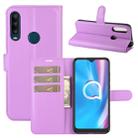 For Alcatel 1SE  2020 Litchi Texture Horizontal Flip Protective Case with Holder & Card Slots & Wallet(Purple) - 1