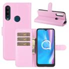 For Alcatel 1SE  2020 Litchi Texture Horizontal Flip Protective Case with Holder & Card Slots & Wallet(Pink) - 1