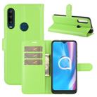 For Alcatel 1SE  2020 Litchi Texture Horizontal Flip Protective Case with Holder & Card Slots & Wallet(Green) - 1