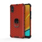 For Xiaomi Redmi 9A Shockproof Honeycomb PC + TPU Ring Holder Protection Case(Red) - 1