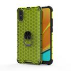 For Xiaomi Redmi 9A Shockproof Honeycomb PC + TPU Ring Holder Protection Case(Green) - 1