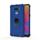For LG Stylo 6 Shockproof Honeycomb PC + TPU Ring Holder Protection Case(Blue) - 1