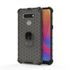 For LG K51 Shockproof Honeycomb PC + TPU Ring Holder Protection Case(Grey) - 1