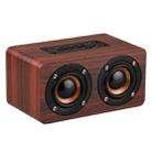 W5 Portable HiFi Shock Bass Wooden Bluetooth Speaker(Dark Brown) - 1