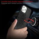 For iPhone 12 / 12 Pro Mandala Embossed Cloth Cover PC + TPU Mobile Phone Case with Magnetic Function and Hand Strap(Grey) - 4