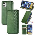 For iPhone 12 Pro Max Cubic Grid Pressed Horizontal Flip Magnetic PU Leather Case with Holder & Card Slots & Wallet(Green) - 1