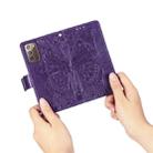 For Samsung Galaxy Note 20 Butterfly Love Flower Embossed Horizontal Flip Leather Case with Bracket / Card Slot / Wallet / Lanyard(Dark Purple) - 3