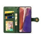 For Samsung Galaxy Note 20 Retro Solid Color Leather Buckle Phone Case with Lanyard & Photo Frame & Card Slot & Wallet & Stand Function(Green) - 4
