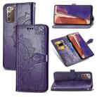 For Samsung Galaxy Note20 Halfway Mandala Embossing Pattern Horizontal Flip Leather Case with Holder & Card Slots & Wallet & Lanyard(Purple) - 1