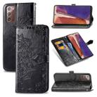 For Samsung Galaxy Note20 Halfway Mandala Embossing Pattern Horizontal Flip Leather Case with Holder & Card Slots & Wallet & Lanyard(Black) - 1