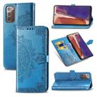 For Samsung Galaxy Note20 Ultra Halfway Mandala Embossing Pattern Horizontal Flip Leather Case with Holder & Card Slots & Wallet & Lanyard(Blue) - 1