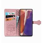 For Samsung Galaxy Note20 Cute Cat and Dog Embossed Horizontal Flip Leather Case with Bracket / Card Slot / Wallet / Lanyard(Rose Gold) - 6