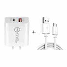 SDC-18W 18W PD + QC 3.0 USB Dual Fast Charging Universal Travel Charger with Micro USB Fast Charging Data Cable, US Plug - 1