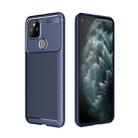 For Google Pixel 5 Carbon Fiber Texture Shockproof TPU Case(Blue) - 1