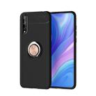 For Huawei Enjoy 10s Metal Ring Holder 360 Degree Rotating TPU Case(Black+Rose Gold) - 1