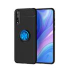 For Huawei Enjoy 10s Metal Ring Holder 360 Degree Rotating TPU Case(Black+Blue) - 1