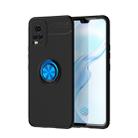 For vivo S7 Metal Ring Holder 360 Degree Rotating TPU Case(Black+Blue) - 1