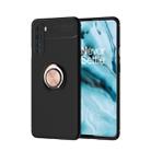 For OnePlus Nord Metal Ring Holder 360 Degree Rotating TPU Case(Black+Rose Gold) - 1