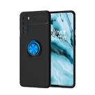 For OnePlus Nord Metal Ring Holder 360 Degree Rotating TPU Case(Black+Blue) - 1