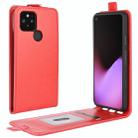 For Google Pixel 5 XL  R64 Texture Single Vertical Flip Leather Protective Case with Card Slots & Photo Frame(Red) - 1