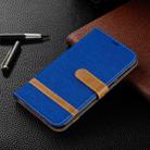 Color Matching Denim Texture Leather Case for Galaxy  M10, with Holder & Card Slots & Wallet & Lanyard(Royal blue) - 1
