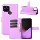 For Google Pixel 5 XL  Litchi Texture Horizontal Flip Protective Case with Holder & Card Slots & Wallet(Purple) - 1