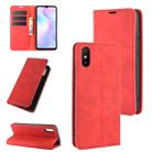 For Xiaomi Redmi 9A Retro-skin Business Magnetic Suction Leather Case with Holder & Card Slots & Wallet(Red) - 1