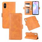 For Xiaomi Redmi 9A Dual-side Magnetic Buckle Horizontal Flip Leather Case with Holder & Card Slots & Wallet(Yellow) - 1