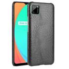 For Oppo Realme C11 Shockproof Crocodile Texture PC + PU Case(Black) - 1