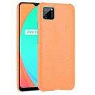 For Oppo Realme C11 Shockproof Crocodile Texture PC + PU Case(Orange) - 1