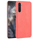For OnePlus Nord Shockproof Crocodile Texture PC + PU Case(Red) - 1
