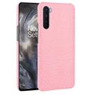 For OnePlus Nord Shockproof Crocodile Texture PC + PU Case(Pink) - 1