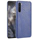 For OnePlus Nord Shockproof Crocodile Texture PC + PU Case(Blue) - 1
