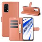 For Vivo iQOO Z1x Litchi Texture Horizontal Flip Protective Case with Holder & Card Slots & Wallet(Brown) - 1