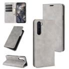 For OnePlus Nord Retro-skin Business Magnetic Suction Leather Case with Holder & Card Slots & Wallet(Grey) - 1