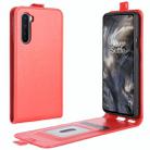 For OnePlus Nord  R64 Texture Single Vertical Flip Leather Protective Case with Card Slots & Photo Frame(Red) - 1
