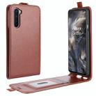 For OnePlus Nord  R64 Texture Single Vertical Flip Leather Protective Case with Card Slots & Photo Frame(Brown) - 1