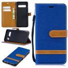 Color Matching Denim Texture Leather Case for Galaxy  S10, with Holder & Card Slots & Wallet & Lanyard(Royal Blue) - 1
