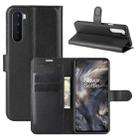For OnePlus Nord Litchi Texture Horizontal Flip Protective Case with Holder & Card Slots & Wallet(Black) - 1