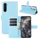 For OnePlus Nord Litchi Texture Horizontal Flip Protective Case with Holder & Card Slots & Wallet(Blue) - 1
