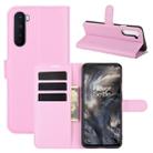For OnePlus Nord Litchi Texture Horizontal Flip Protective Case with Holder & Card Slots & Wallet(Pink) - 1