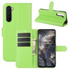 For OnePlus Nord Litchi Texture Horizontal Flip Protective Case with Holder & Card Slots & Wallet(Green) - 1