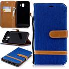 Color Matching Denim Texture Leather Case for Galaxy J4 (2018), with Holder & Card Slots & Wallet & Lanyard(Royal Blue) - 1