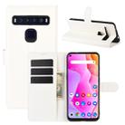 For TCL 10L Litchi Texture Horizontal Flip Protective Case with Holder & Card Slots & Wallet(White) - 1